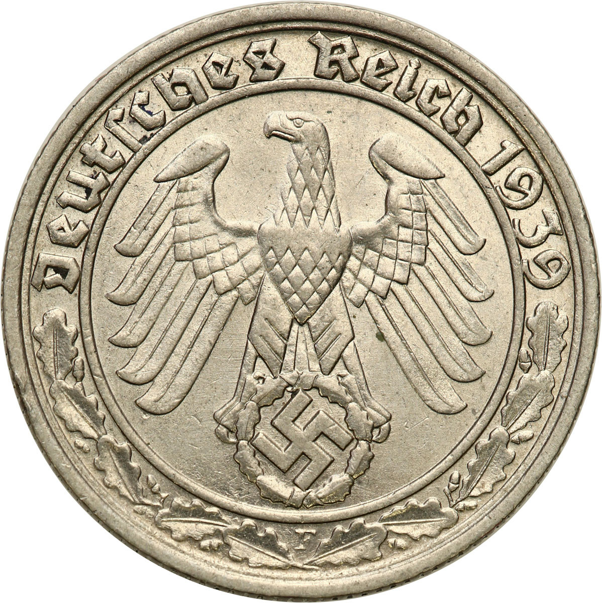 Niemcy III Rzesza. 50 fenigów 1939 F, Stuttgart
